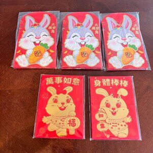 Red Chinese New Year Rabbit-Themed Lucky Money Envelopes 28 lot